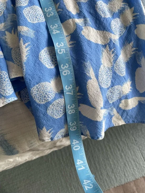 & Other Stories Cotton Pineapple Print Deep V Sleeveless, Waist Tie Summer Dress - Picture 14 of 16